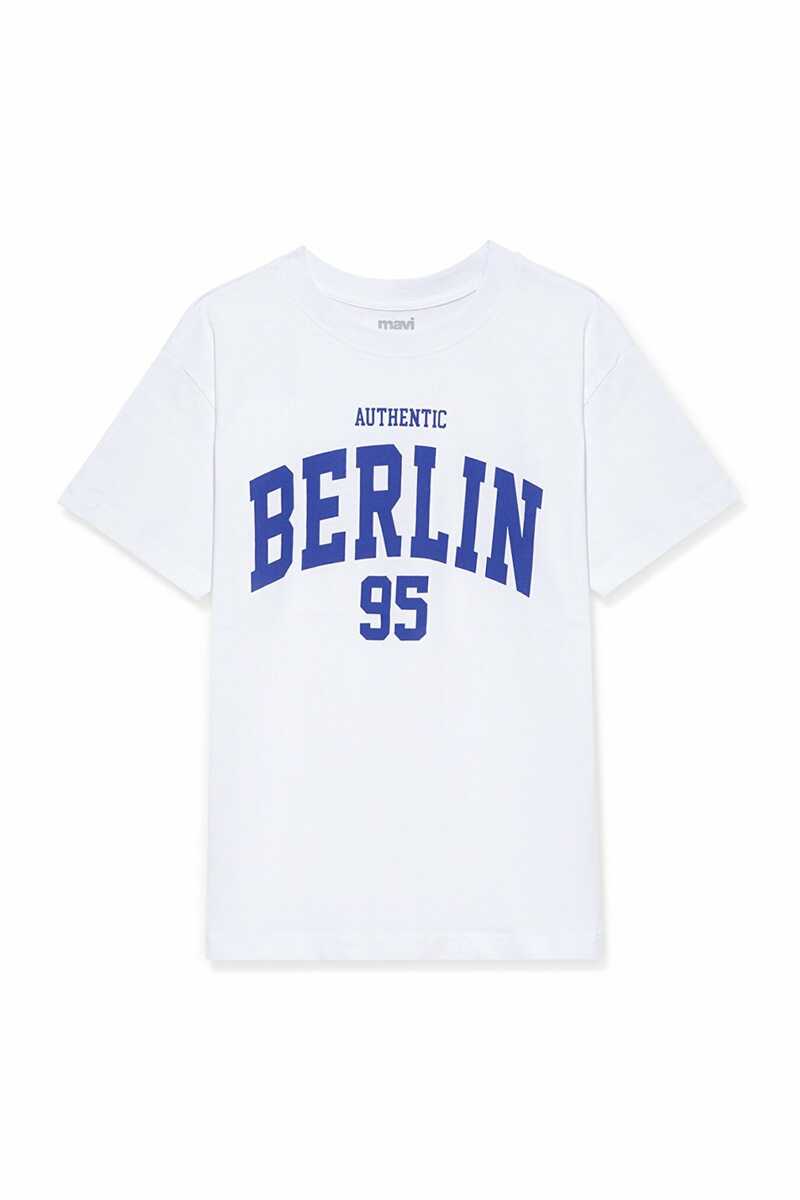Mavi - Mavi Berlin Baskılı Beyaz Çocuk Tişört 6610180-620