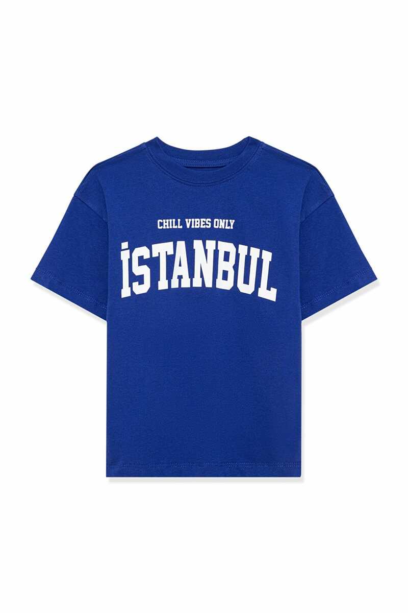 Mavi - Mavi İstanbul Saks Mavi Çocuk Tişört 6610181-70896